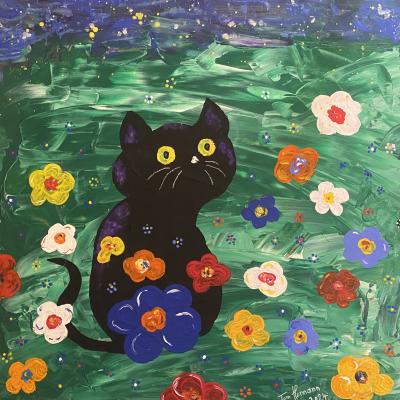 Katze In Der Blumenwiese